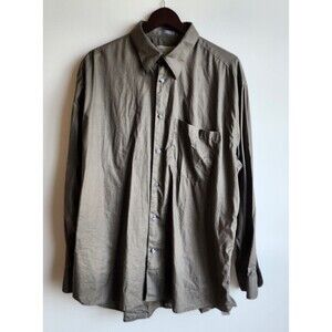 Uomo Couture Vito Rufolo Made In Italy Button Up XL 17-17.5 Brown 100% Cotton